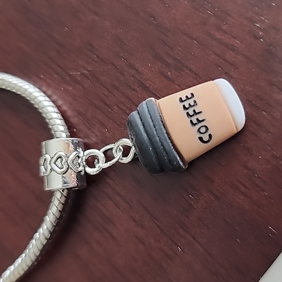 COFFEE Charm for European Style Bracelets Fits Pandora Systems - Picture 2 of 6